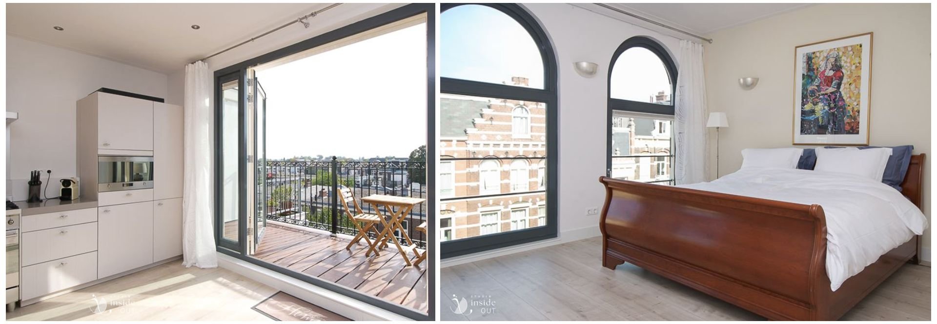 Het balkon op de vijfde verdieping en nde Master-bedroom op de vierde verdieping